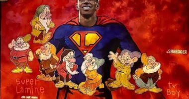 A mural of Barcelona star Lamine Yamal has been vandalised, with references made to dwarfism