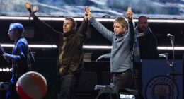 Liam and Noel Gallagher were already earning big, long before reuniting for their mammoth global tour this year (seen performing on Saturday)