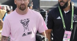 Lionel Messi's bodyguard, Yassine Cheuko (right), has been banned from the Leagues Cup