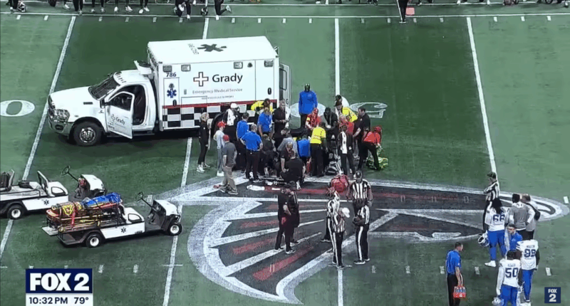 Maurice Norris getting carted off the field.