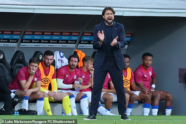 Russell Martin tries to encourage his players during 2-1 defeat to Viktoria Plzen