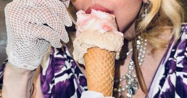 Madonna tucked into an ice cream and enjoyed a romantic stroll with her boyfriend Akeem Morris as she continued to celebrate her 67th birthday