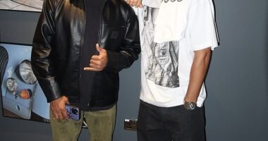 Man United and Man City stars enjoy final show of Drake's UK tour as new Premier League season draws closer