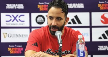 Ruben Amorim admitted the weight of expectations after arriving at Man United was difficult to deal with