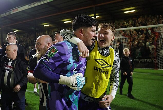 Christy Pym was one of the heroes as the League Two side stunned Ruben Amorim 's £400million team