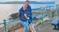 Ben Walsh, 40, from Retford in Nottinghamshire, and girlfriend Laura Taylor, 38, were strolling along the promenade in Gourock, Renfrew, when they stopped for a scenic snap