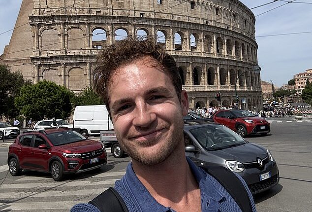 Kevin Droniak takes 24-hour trips to various exotic destinations around the globe. He's seen in Italy