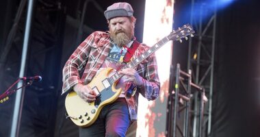 Brent Hinds, the former singer-guitarist for the Grammy-winning heavy metal band Mastodon, has died in a motorcycle crash in Atlanta aged 51 - pictured 2017