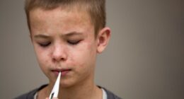 kid taking temp