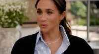 Meghan Markle appeared today to take a new swipe at the royal family as she appeared on a podcast to promote her Netflix show (pictured in season two of With Love, Meghan)