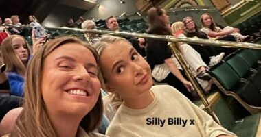 Molly-Mae Hague and her sister Zoe Rae managed to bag front row seats at the theatre after grumbling over sitting at the back of the room