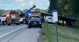 Multiple fatalities with up to 52 victims after tour bus overturns in Upstate New York and EJECTS passengers onto road