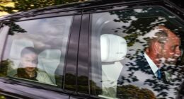 Princess Charlotte rode in the back seat of the car along with her brothers, Princes George and Louis, as the whole family headed to church