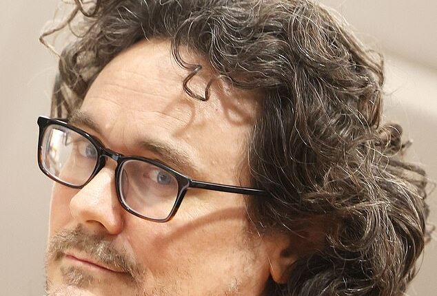 Former NCIS actor Gabriel Olds stared into the camera during an earlier hearing on July 29 hearing over charges he raped and sexually abused a number of women between March 2017 and May 2022