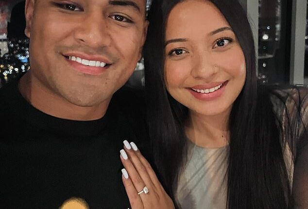 NRL star Haumole Olakau'atu (pictured with partner Ana Ilavalu) is mourning the death of his 13-year-old cousin