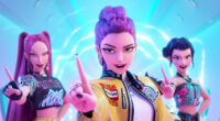KPOP DEMON HUNTERS - (L-R) Mira (voice by MAY HONG), Rumi (voice by ARDEN CHO) and Zoey (voice by JI-YOUNG YOO). ©2025 Netflix