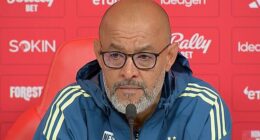 Nuno Espirito Santo 'may NOT be in charge for Sunday's game against Palace' with Forest owner Evangelos Marinakis 'BAFFLED' by coach's alarming comments - and 'explosive row with new arrival' is at the centre of major rift