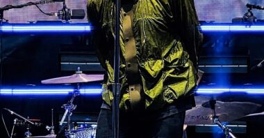 Oasis performing live at Wembley Stadium on Saturday July 26 during their Live 2025 World Tour