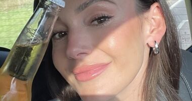 Michelle Keegan posted a stunning selfie with a bottle of Corona beer to Instagram on Saturday as she enjoyed a night on the town