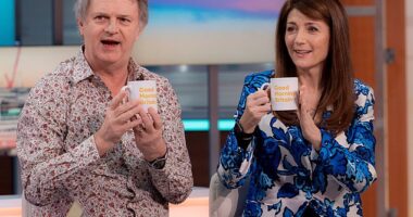Paul Merton has revealed it 'felt natural' falling in love with third wife Suki Webster six months after becoming a widower (pictured with Suki in 2024)