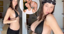 Pete Davidson's pregnant girlfriend Elsie Hewitt flaunts baby bump in bikini