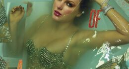 The burlesque-style album art is a far cry from the girl-next-door image portrayed in her earlier eras