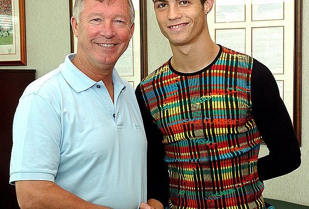 Cristiano Ronaldo has come along way since arriving at Manchester United in 2003 (pictured then with Manchester United manager Sir Alex Ferguson)