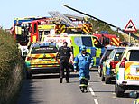 Pleasure flight helicopter crashes in field near Ventnor on the Isle of Wight - sparking huge emergency response