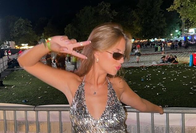 Leah Isadora Behn, 20, the granddaughter of the King and Queen of Norway, took to Instagram today to show off a glamorous selection of snaps from Way Out West, a festival based in Gothenburg, Sweden , where Charli xcx was among headliners. Pictured