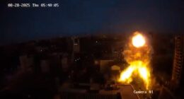 Two missiles, less than twenty seconds apart, were fired into the building