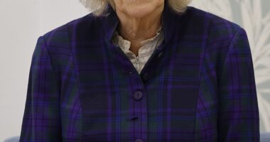 Queen Camilla during a visit to Paddington Haven, a sexual assault referral centre in London in February 2022