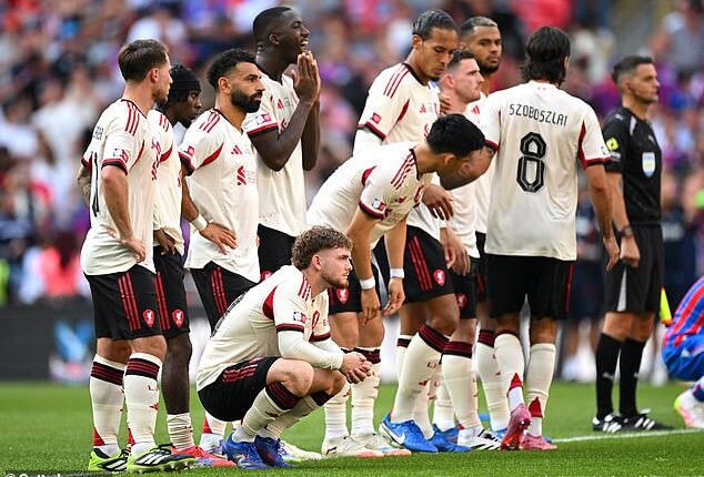 Liverpool's Harvey Elliott (centre) remains of interest to RB Leipzig this summer