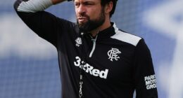 Russell Martin takes Rangers training ahead of the second leg of their play-off