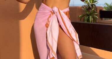 Rochelle Humes showed off her incredible figure in a pink bikini as she posed for sizzling Instagram snaps during sun-soaked family holiday in Marbella on Sunday