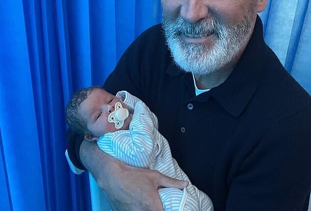 Roy Keane is set to become a grandfather for the fourth times (pictured with third grandchild)