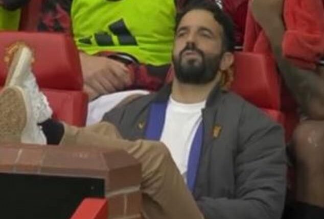 Manchester United boss Ruben Amorim received attention for his reaction to his side's last minute penalty
