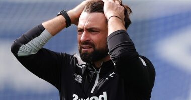Russell Martin looks a little exasperated at training session ahead of big match in Belgium