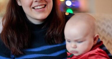 Kate Forbes (pictured with daughter Naomi) has said she is leaving politics to focus on motherhood
