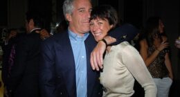 Deceased sex offender Jeffrey Epstein hugs his longtime girlfriend Ghislaine Maxwell