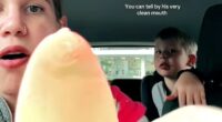 Rebecca, from New Zealand, was unfazed as she enjoyed a frozen mango treat while her son had a tantrum because he wanted her to share