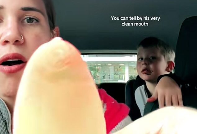 Rebecca, from New Zealand, was unfazed as she enjoyed a frozen mango treat while her son had a tantrum because he wanted her to share