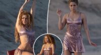 Shakira shows off her curves in metallic pink bikini during Mexican getaway