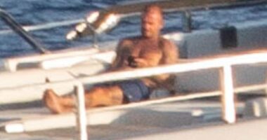 David , 50, and Victoria, 51, Beckham continued soaking up the sun on their £16m superyacht off the Tuscan coast amid their lavish Italian getaway on Sunday.