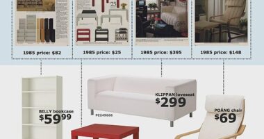 A flyer from 2015 showed the jaw-dropping 1985 prices in the first-ever Ikea catalogue