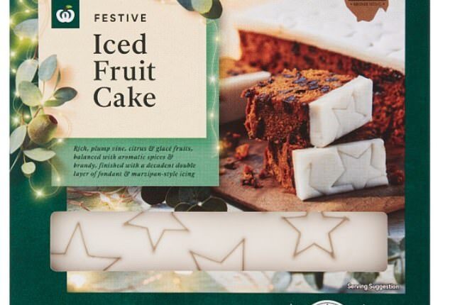 A Woolies shopper noticed boxes of Festive Iced Fruit Cake in the bakery section of their local store