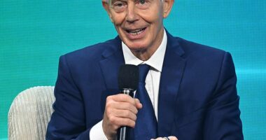 Sir Tony Blair briefed Donald Trump on Wednesday on plans to rebuild Gaza after the war ends (Sir Tony pictured in June)