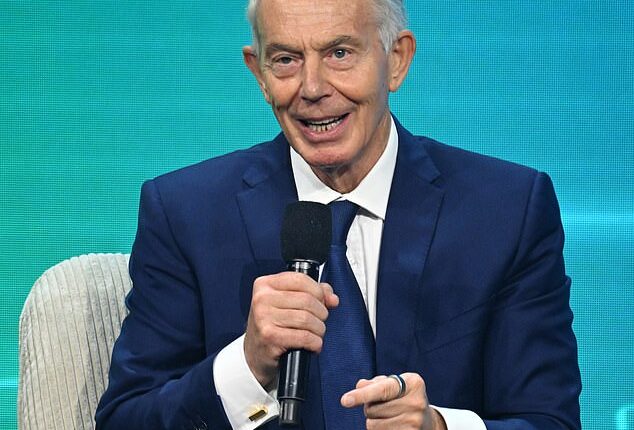 Sir Tony Blair briefed Donald Trump on Wednesday on plans to rebuild Gaza after the war ends (Sir Tony pictured in June)