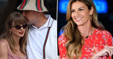 Taylor Swift and Travis Kelce are 'always kissing' and 'always touching,' says pal Erin Andrews