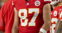 Travis Kelce, 35, is getting ready to kick off his 13th season with the Kansas City Chiefs, but could it be his last?;  Pictured in Kansas City, MO on August 22