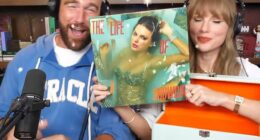 The singer released the cover and tracklist for her 12th studio album on Wednesday, while appearing on boyfriend Travis Kelce's, 35, New Heights podcast